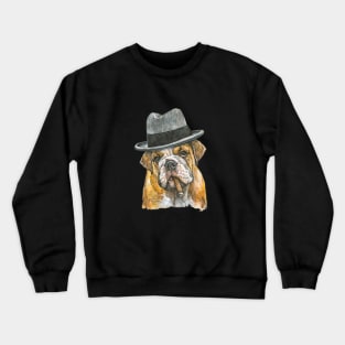 Bulldog as Winston Churchill Crewneck Sweatshirt